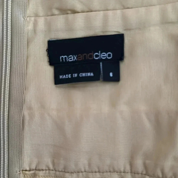 Max and Cleo silk gold nude feminine dress size 6 - Picture 5 of 7